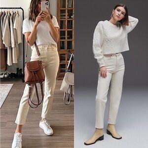 NWT EVERLANE 90s High Rise Organic Cotton Denim Straight Leg Ankle Crop Jeans 30